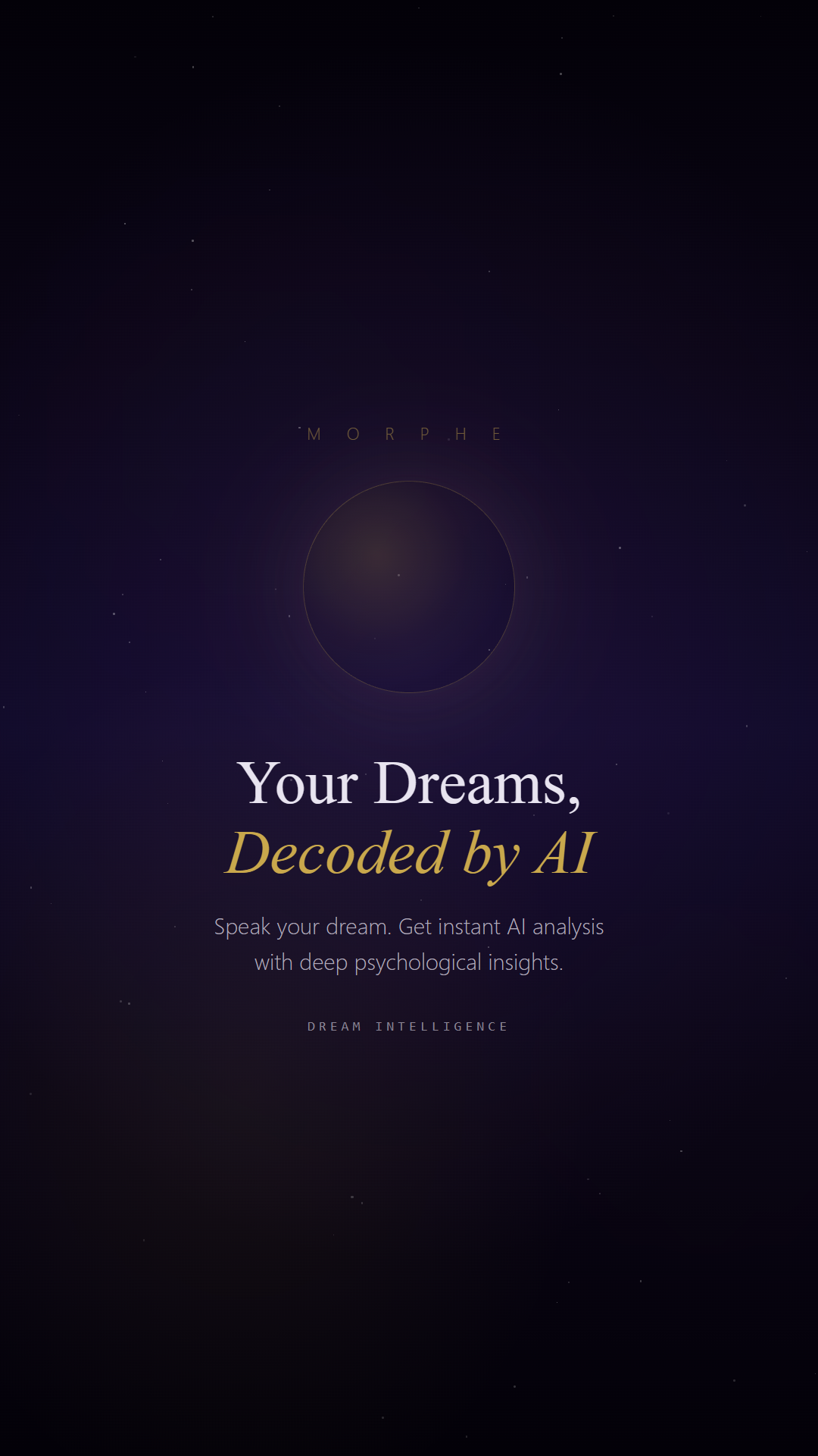 MORPHE Dream Intelligence App Screenshot